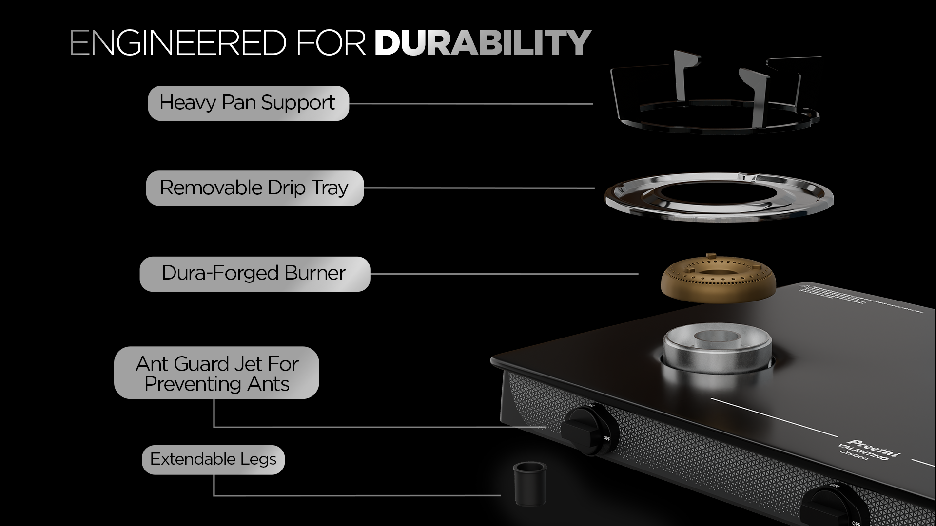 Durable Gas Stove by Preethi
