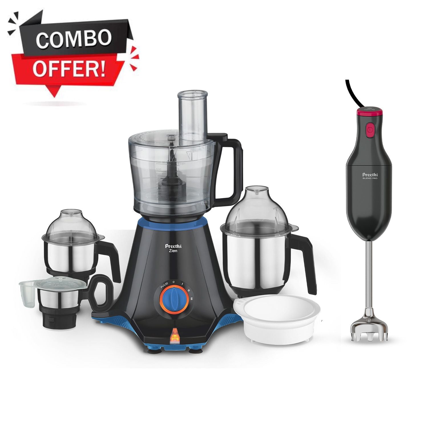Preethi Zion Mixer Grinder and Hand Blender Combo