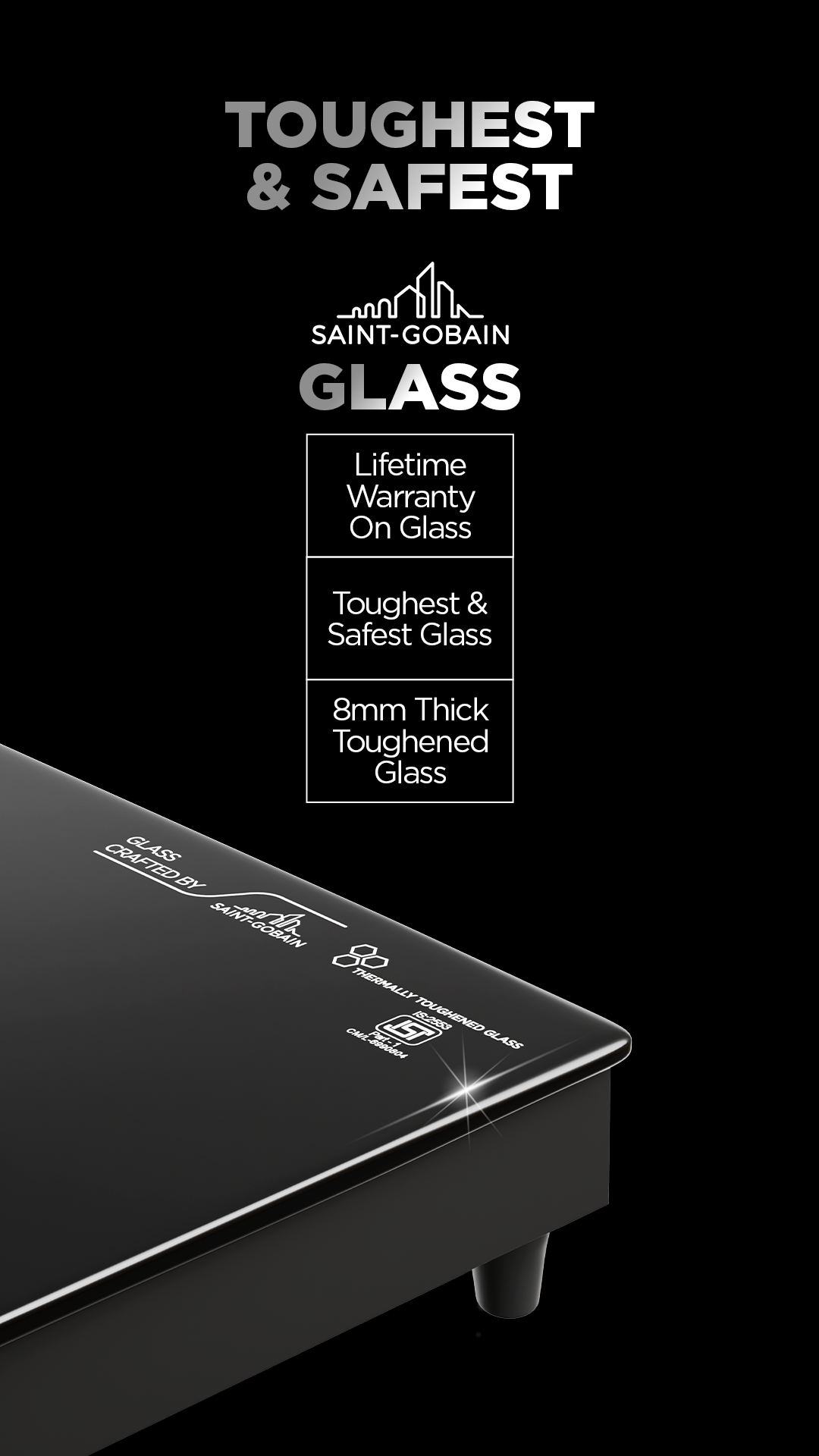 Toughest & safest glass top - Preethi Saint-Gobain gas stoves