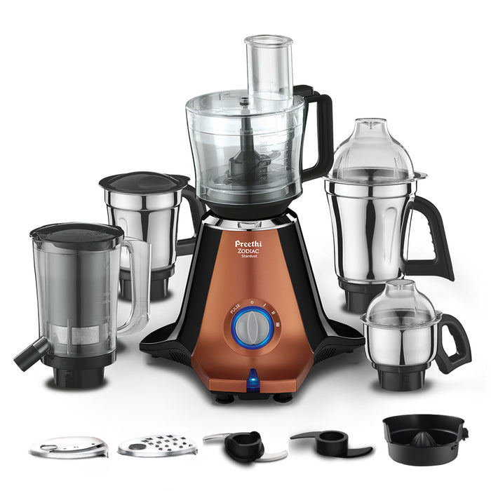 Preethi Zodiac Stardust Mixer Grinder - 750W - Chef Jar + 4 Jar