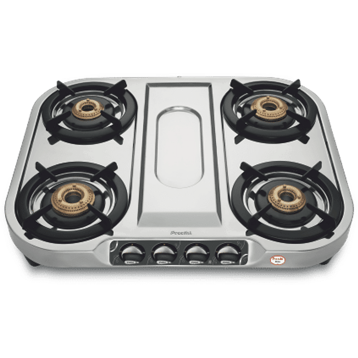 Preethi Shine Stainless Steel Gas stove 4 Burner