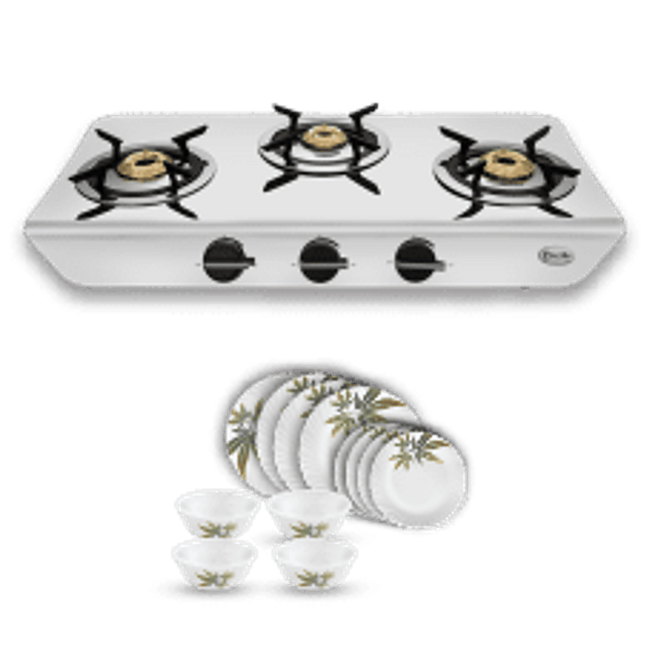 Preethi Stylo Steel 3B + Free Novo 12 Pc Dinner Set