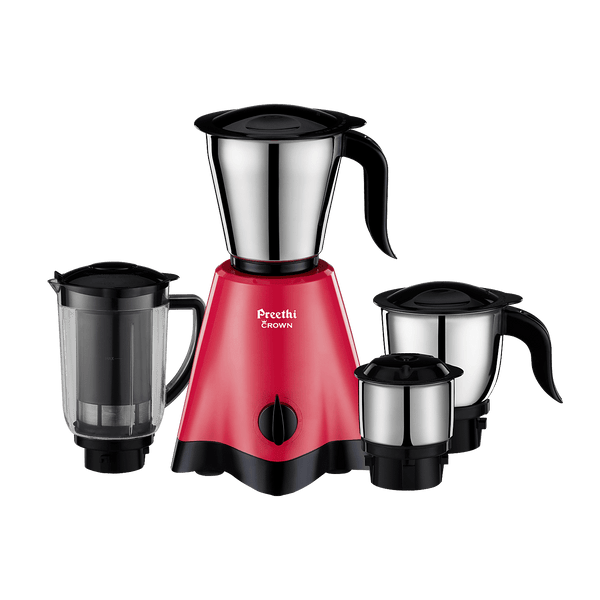 Preethi Crown Plus 600 Watt 4 Jar, 5 Yr Motor Warranty