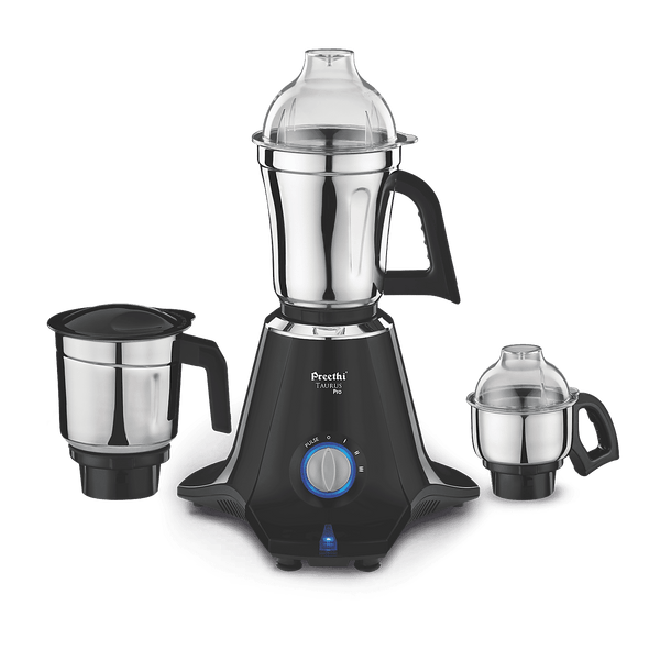 Preethi Taurus Pro Mixer Grinder 1000 Watt with 3 Jars, 2 Year Product Warranty (Black)