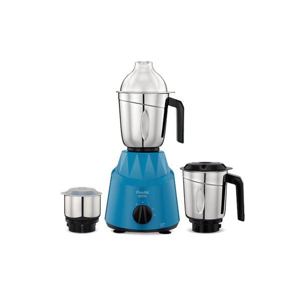 Preethi Crystal Mixer Grinder 500 Watt with 3 Jars (Blue)
