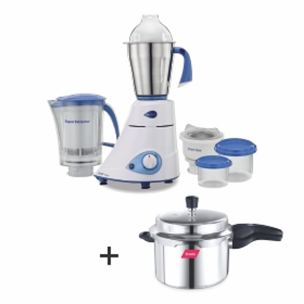 Preethi Blue Leaf Platinum 750W+ Free Preethi Pressure Cooker Al 5L