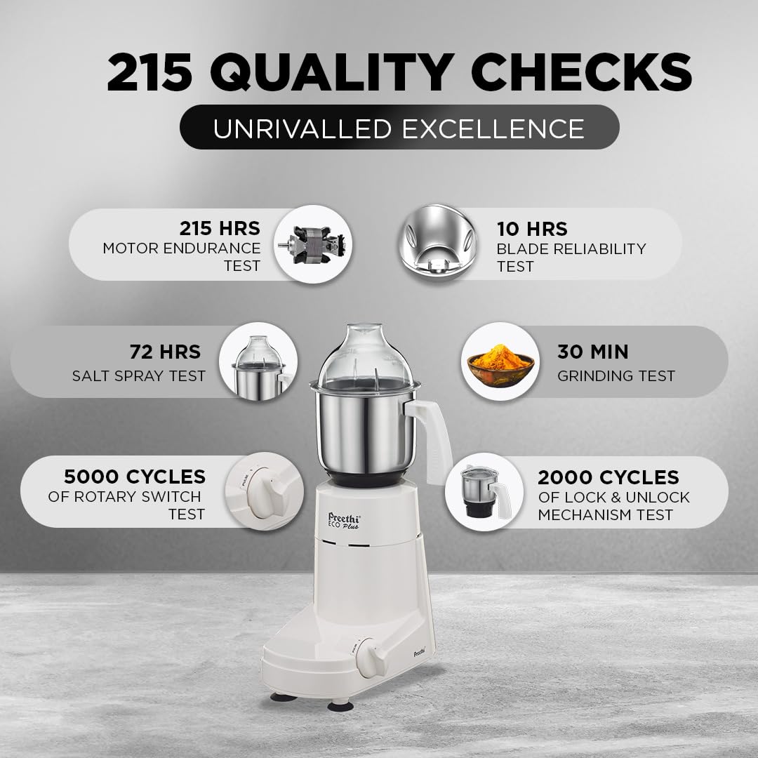 Buy Preethi Eco Plus 110 V and 550 Watt Mixer Grinder Online