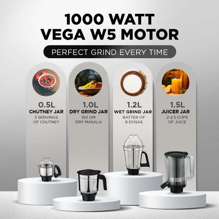 Buy Preethi Taurus Plus 1000 Watt Mixer Grinder Online